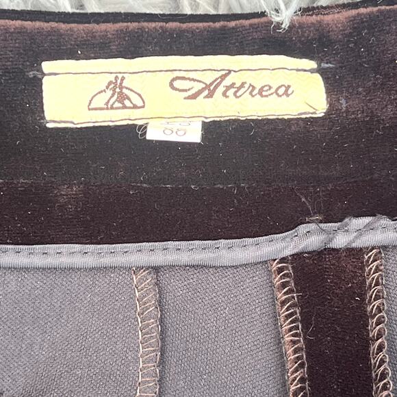 Vintage Velvet Pants Brown Straight Leg High Rise Sequins Women's XL 28" Inseam - Picture 8 of 8